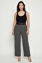 Women's Khaki Summer Pants with Ribbed Accessories and Wide-Leg Waistbands