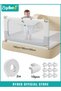 Baby Bed Rails Guard + Baby Proofing Edge & Corner Guard Protector Set, Kids' Safety Bed Fence, with Adjustable Height, 4M Edges & 10-piece Foam Corners, One Single Fence, 180cm