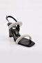1005 Women's Stone Heeled and Rope Wrapped Evening Dress - 2