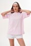 Women's Back Print Detailed Crew Neck Oversize T-Shirt 260257 - 5