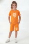 Round Neck T-Shirt and Colorful Capri Pants with Print Detail for Girls