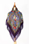 - Purple Floral Wrap – Multicolor Folk Rose Pattern - 5