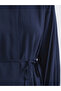 Lcw Modest Navy Blue Textured Women's Shirt Tunic - 3