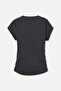 Women's Anthracite Gathered Detailed Crew Neck Blouse - 6