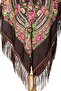 - Heritage Brown Shawl with Fringes – Traditional Russian Print - 3