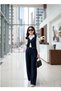 Waiter Boy Office Style Vest and Wide-Legged Pants Combination Set