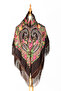 - Heritage Brown Shawl with Fringes – Traditional Russian Print - 4