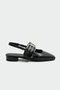 Vogu Buckle Detailed Women's Black Ballerinas