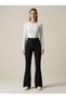 Black Steel Interlock High Waist Drawstring Flare t Shaping / Sculpting Knitted Pants