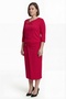 Women's Red Summer Dress with Slit Detail and Accessories Top and Bottom Set - 2