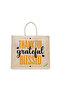 Tote Bag - Thankful Grateful Blessed Printed Stylish Carry-All Cotton Tote Set of 01