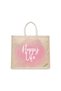 Tote Bag - Happy Life Printed Stylish Carry-All Cotton Tote Set of 01