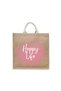 Tote Bag - Happy Life Printed Stylish Carry-All Cotton Tote Set of 01