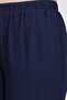 30094 Dark Blue Chiffon Pants with Elastic Waist and Tube-Legged Trim. - 4