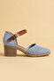 Women's Genuine Leather Closed Toe Perforated Shoes Sandals - Lilac - 4