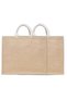 Laminated Jute Tote Bags With Gusset (Natural) 14.4 x 17 Inch Reusable Shopping Bag Set of 2 - 2