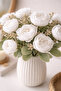 21-Piece Peony Artificial Flower Bouquet – White Decorative Flower Home Living Room Tabletop Decor-32Cm - 2