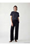 Lcw Studio Black Wide Leg Women's Trousers with Elastic Waist