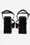 Women's Platform Heeled Ankle Strap Evening Dress Shoes Zy 4148 Black Printed - 6