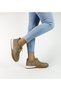 Beige Color Suede Lace-Up 36-37-38-39-40 Size Women's Sneakers - 3