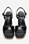 Women's Platform Heeled Ankle Strap Evening Dress Shoes Zy 4148 Black - 5