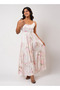 Sleeveless Tiered Maxi Night Gown with Floral Print