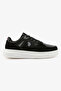 Men's Black Low-Top Canvas Sneakers - Iconic Branding for a Clean Look