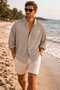 Iron-Free, Lightweight Do Textured Fine Stripe Dress Shirt for Men in Drapey Sizes, Summer Style