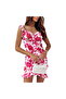 V-Neck, Midi Dress with Vibrant Floral Patterns, Ideal for Summer Months