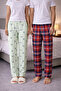 100% Cotton Combed Single Jersey Double Set of 2 Women's and Men's Pajama Bottoms