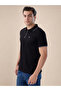 Solid Brand Logo Zipper Closure Regular Fit Polo T-shirt - 2