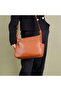 Women's Washed Leather Quality Stoned Arm Shoulder and Crossbody Bag Tan - 2