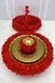 Red Floral Copper Tray Velvet Henna Night Tray Basket Bridal Set, Engagement Wedding Wedding Ceremony Circumcision