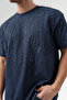 Fragment Pattern Detailed Crew Neck Oversized T-Shirt - 4