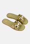 Women Brand logo Slip On Flats, Olive - 3