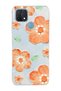 Oppo A15 / A15S Compatible Orange Flower Oil Painting Patterned Transparent Phone Case