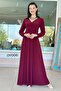 Lycra Double Breasted Neckline Long Dress 0Y006 - 3