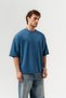 Unfinished Basic Crew Neck Stitch-Free Sleeve Detail Oversized T-Shirt