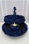 Navy Blue Floral Copper Tray Velvet Henna Night Tray Basket Bridal Set, Engagement Wedding Wedding Ceremony Circumcision - 3