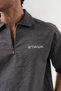 Shadezia Zipper and Embroidery Detailed Polo Collar Oversized T-Shirt - 4