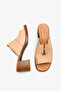Lola Women's Genuine Leather Accessory Heels Slipper - Nude - 4
