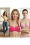 Women's Strapless 3-Pack 3-Color Bra Bb2367 - 3