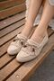 Avello Brown Suede Bead Detailed Tasseled Lace-Up Loafers Ballet Flats Casual Shoes - 4