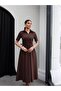 Pri̇ncess g Shirt Collar K Belt Detailed Dress Brown - 2