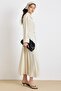 Premium Fabric Flared Dress with Belt Accessories Cream 9423-E - 6