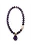 Natural Stone Jewelry Calming Ak Crepe Pisces, Aquarius, Sagittarius Zodiac Sign Women's Necklace with Amethyst and Baroque Pearl - 3