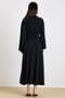 Premium Fabric Flared Dress with Belt Accessories Black 9423-E - 8