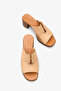 Lola Women's Genuine Leather Accessory Heels Slipper - Nude - 3