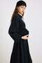 Premium Fabric Flared Dress with Belt Accessories Black 9423-E - 5