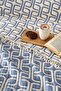 Muslin Single Blue Perge Duvet 170X220 cm - 100% Cotton Soft Pattern Duvet - Fiber-Filled - 2